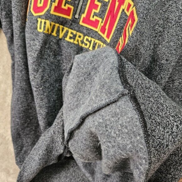 Queen's University Sweatshirt Gray 1/4 Zip Made in Canada Long Sleeve Mens Sz M - Picture 9 of 10